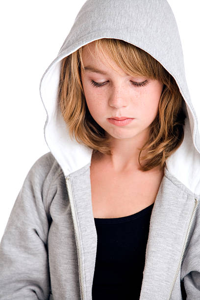 istock Thinking over my sins in hooded sweater 118435475
