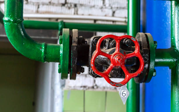 istock Valve for opening or closing water in a water supply system. 1184355533
