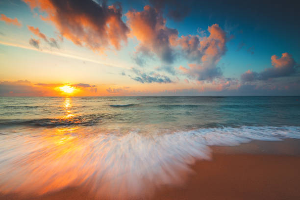 istock Beautiful cloudscape over the sea, sunrise shot 1184355558