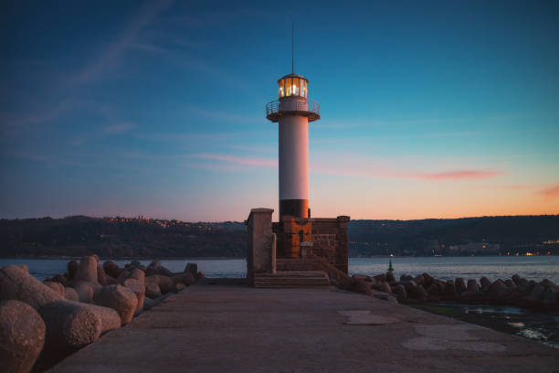 istock Lighthouse at sunset in Varna, Bulgaria 1184355648