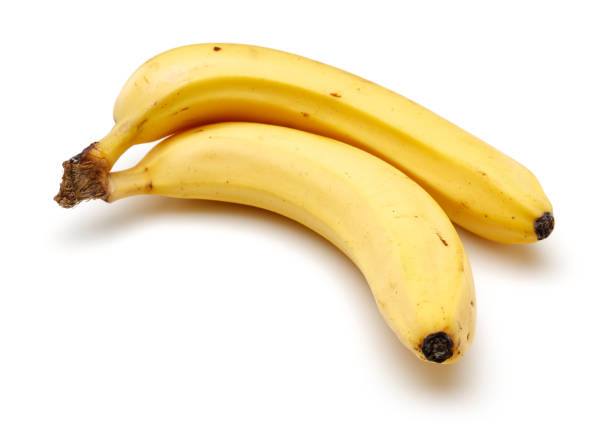 istock Ripe bananas isolated on white background 1184357558