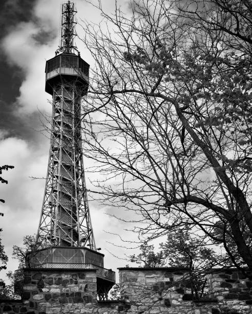 istock Petrin Tower black and white - Prague, Czech Republic 1184357809
