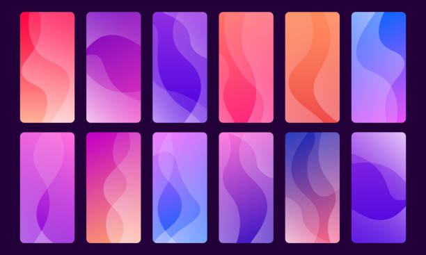 istock Set of 12 beautiful and trendy wallpapers for mobile apps. 1184358097