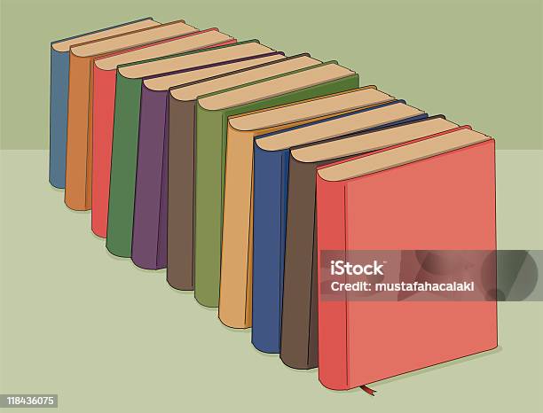 Fila Di Libri - Immagini vettoriali stock e altre immagini di Biblioteca - Biblioteca, Copertina di libro, Educazione