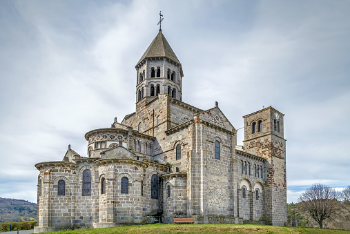 Saint-Nectaire Church dates from the 12th century in Auvergne region of southern France
