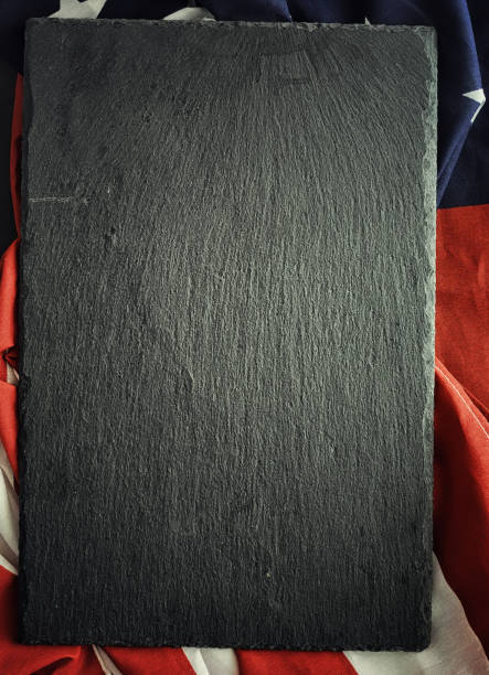 istock American flag on a black background. Space for text. 1184364336