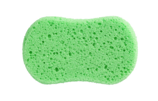 istock Sponge isolated, used for cleaning 1184365043