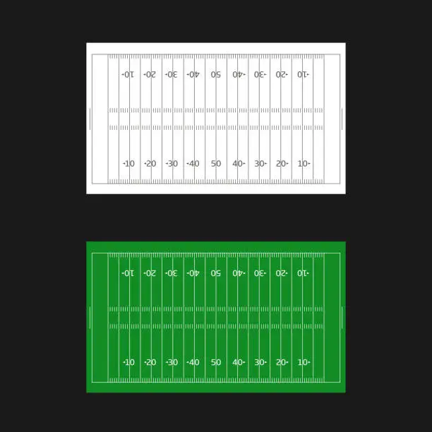 Vector illustration of American Football field templates