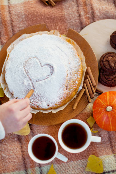 istock tasty pumpkin pie. autumn picnic 1184371146