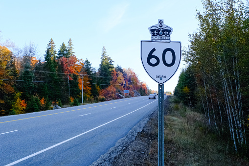 Speed Sign on Ontario Road Algonquin Park