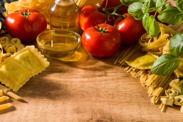 istock Italian pasta and ingredients 1184373995