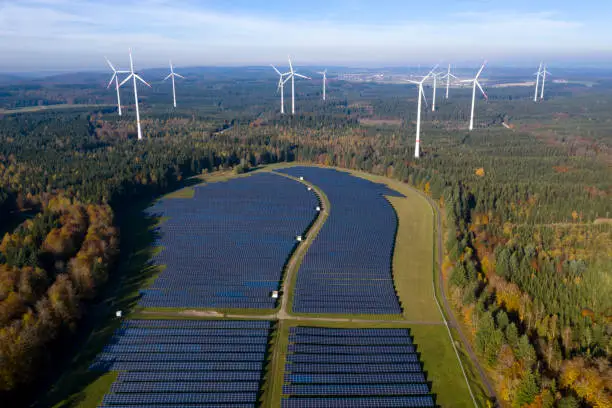 Photo of Solar and Wind Energy, Aerial View