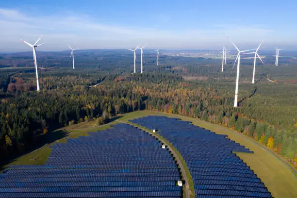 Photo of Solar and Wind Energy, Aerial View