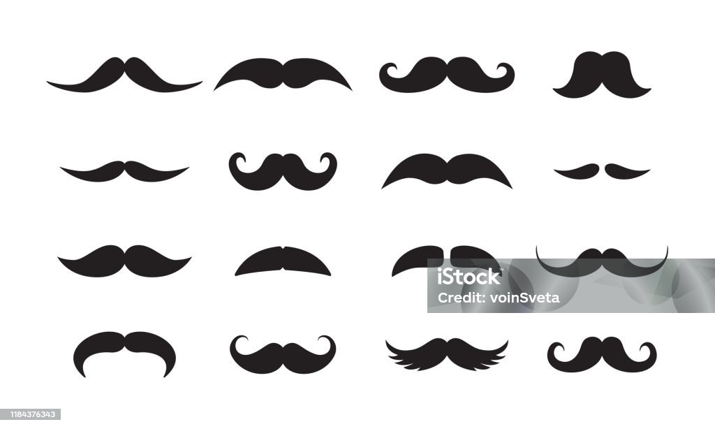 Men Mustache Styles Black Vector Icons Set Stock Illustration - Download  Image Now - Mustache, Vector, Icon - iStock