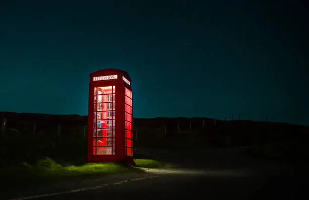 Beatiful place from Scotland. Telephone in the middle of nothing