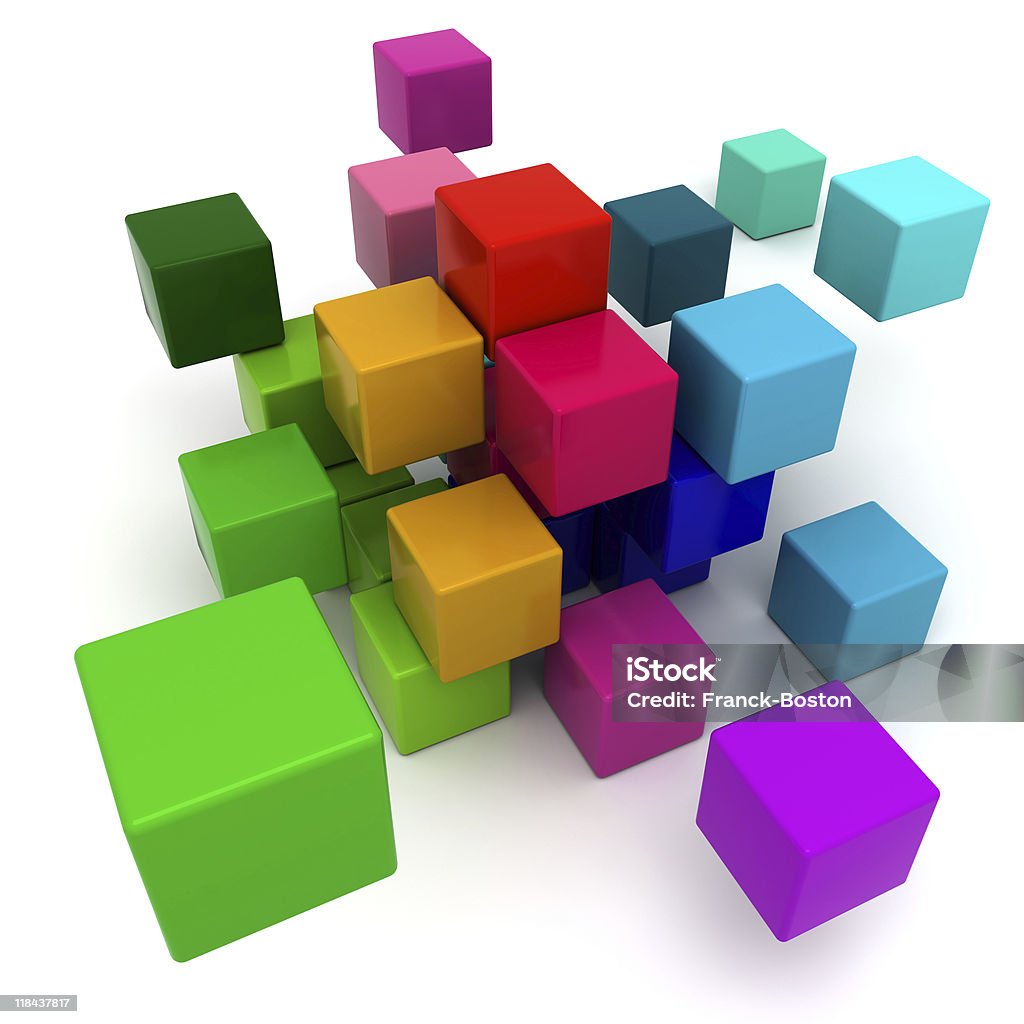 Sfondo di blocchi colorati - Foto stock royalty-free di A forma di blocco