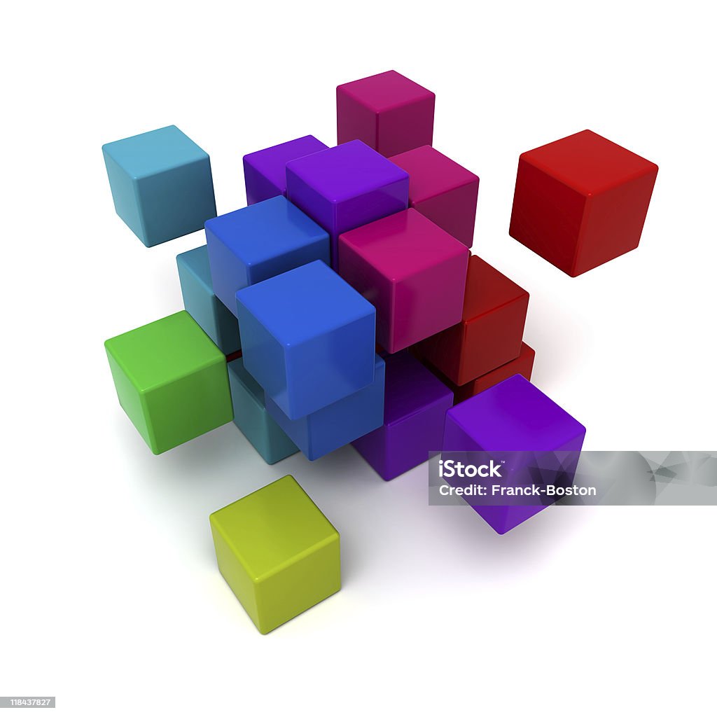 マルチカラーの立方体の背景 - 3Dのロイヤリティフリーストックフォト