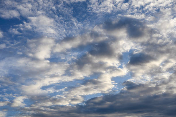 Sunshine on clouds in the blue sky background