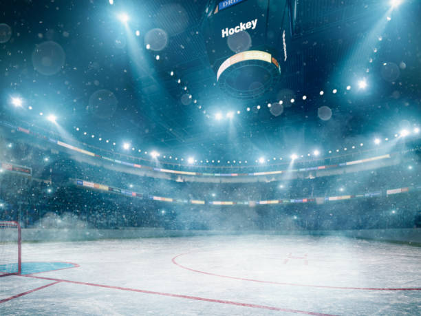 Professional hockey arena stock photo
