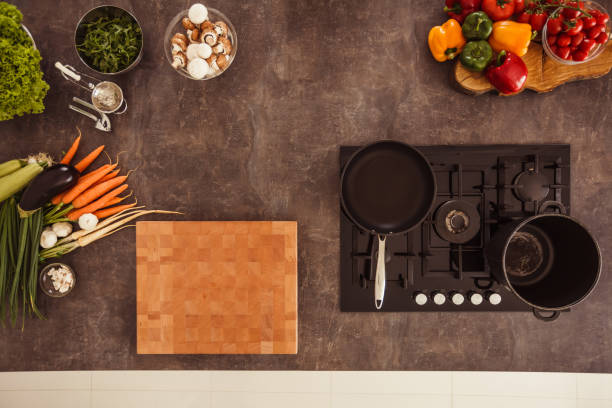 istock Arrangement of fresh vegetables on a kitchen counter 1184386567