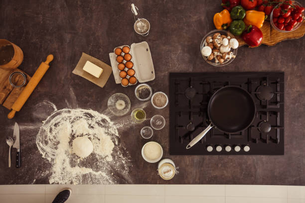 istock Finished kneaded piece of dough ready for baking lying on the kitchen counter 1184386590