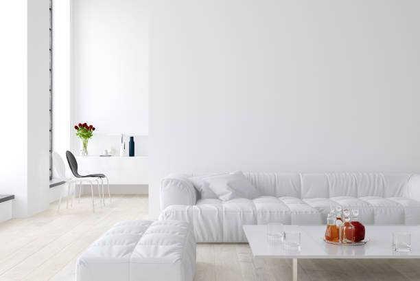 産業リビングルーム、ロフト、スカンジナビアスタイル - loft apartment living room contemporary house ストックフォトと画像