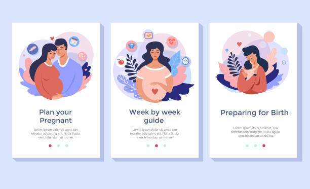 Pregnancy and maternity. Pregnancy and maternity  concept illustration set, perfect for banner, mobile app, landing page family planning stock illustrations