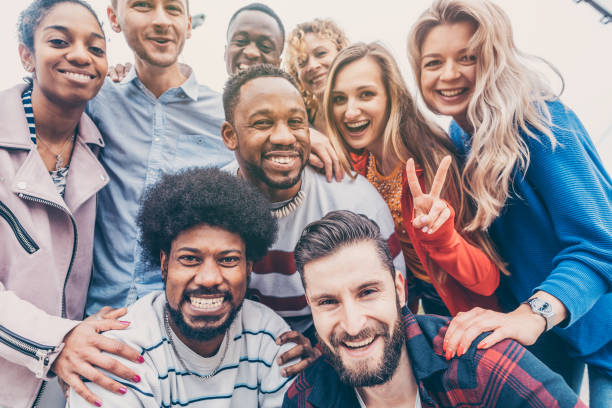istock Carefree friends making fun of each other 1184393432
