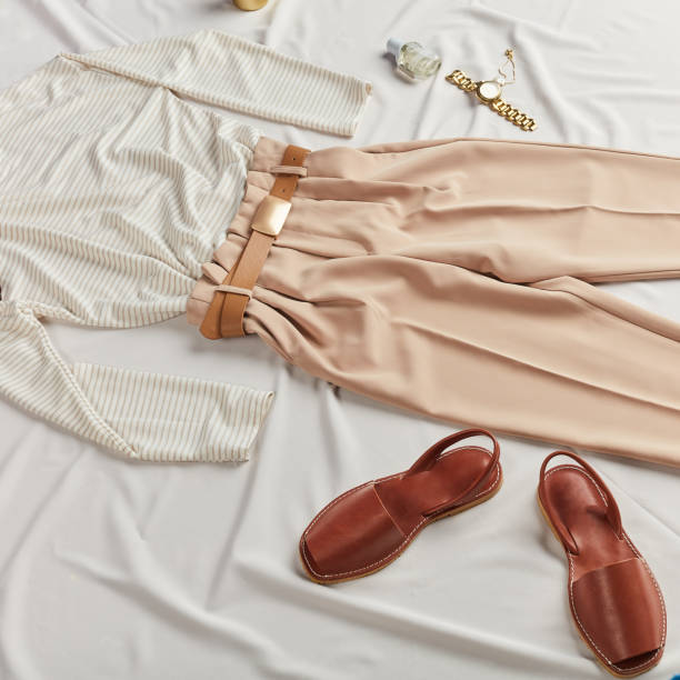 istock brown leather sandals suits, matches with any clothes 1184393574