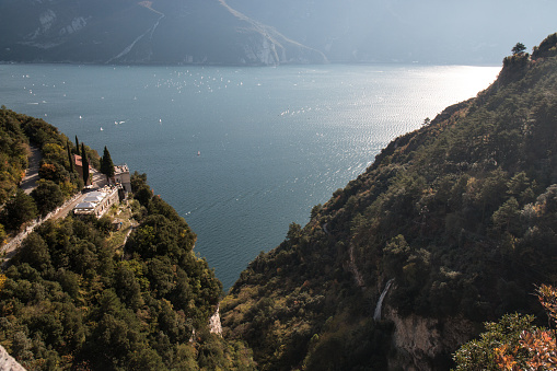Aerial view to Lago di Garda