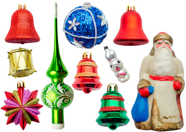istock Christmas tree toys on a white isolated background 1184396635