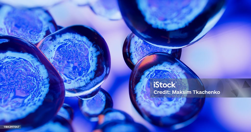 Creative image of embryonic stem cells Cellular therapy. 3d illustration Cloning Stock Photo