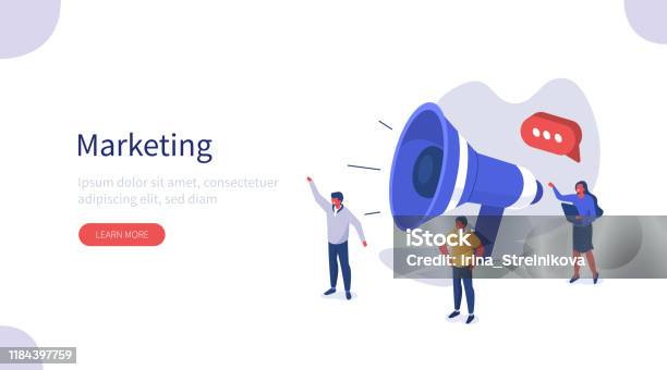 Marketing Stock Illustration - Download Image Now - Marketing, Megaphone, Public Speaker