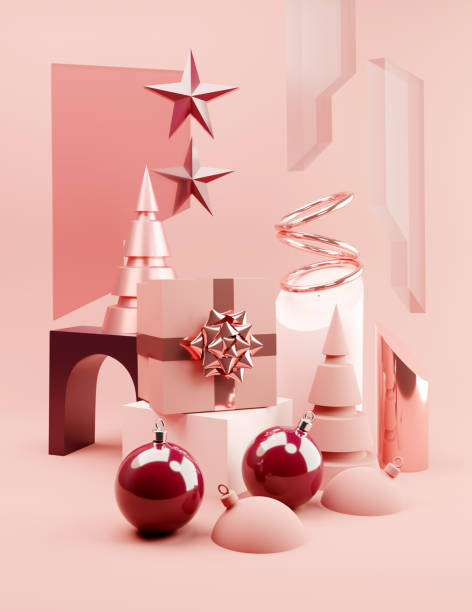 istock Contemporary Christmas Rose Gold Abstract Concept 1184408775
