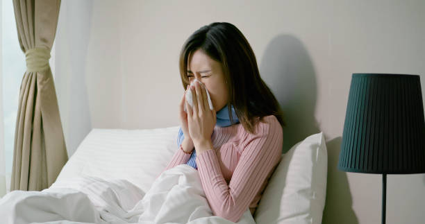 istock woman has running nose 1184409693