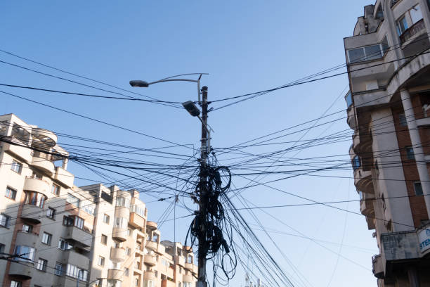 istock Messy electrical cables in Cluj-Napoca, Romania 1184414653