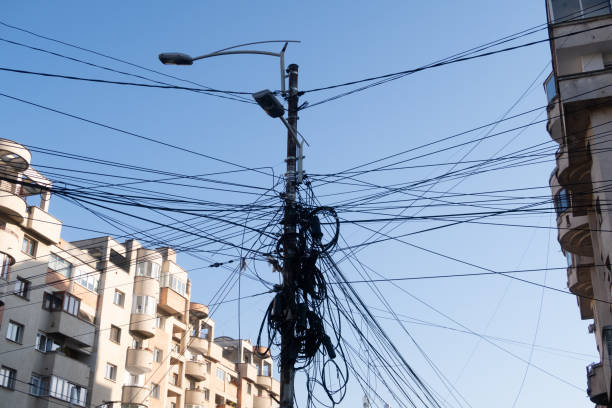 istock Messy electrical cables in Cluj-Napoca, Romania 1184414710