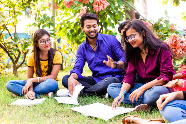 istock Group of College Student studying in a city park 1184416423