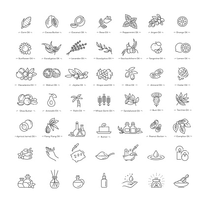 Set vector icons graphic thin outline in a linear design