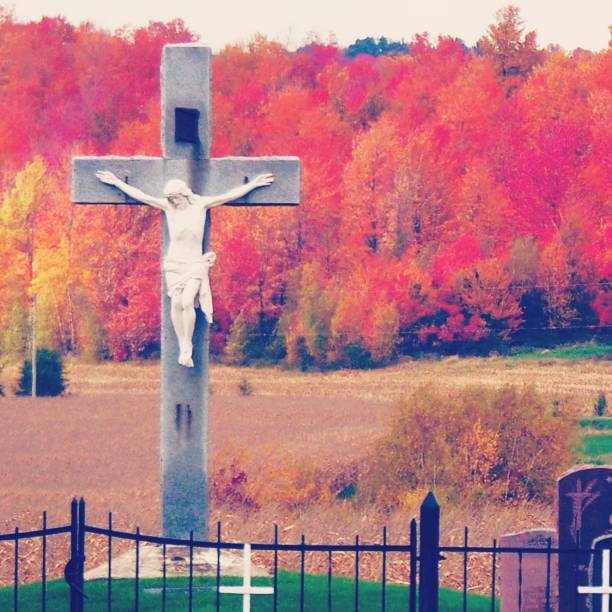 In a cemetery a cross. stock photo
