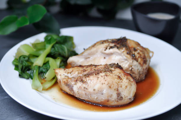 istock grilled chicken or chicken steak with sauce 1184421870