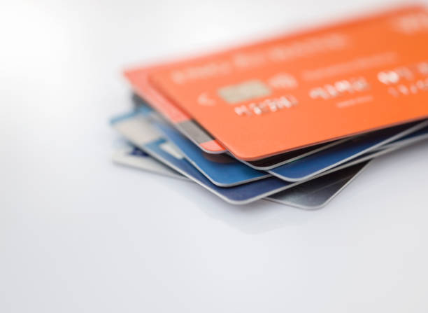 istock Stack of various credit cards close-up 1184422576