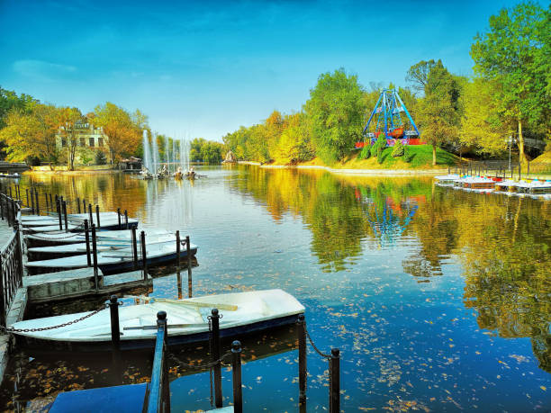 Almaty, Kazakhstan, - October 10, 2018: Central Park (Gorky Park) of Almaty, Kazakhstan