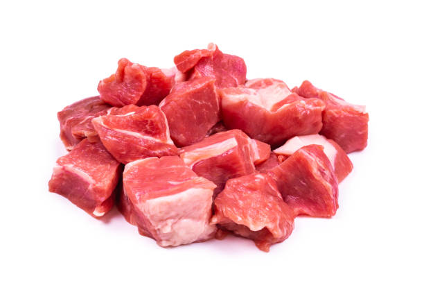 istock Fresh raw pork pieces isolated. 1184436554