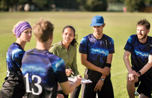 istock Soccer team meeting on field 1184438257