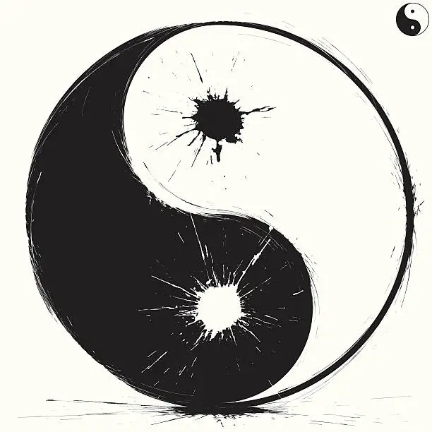 Vector illustration of Yin and Yang symbol