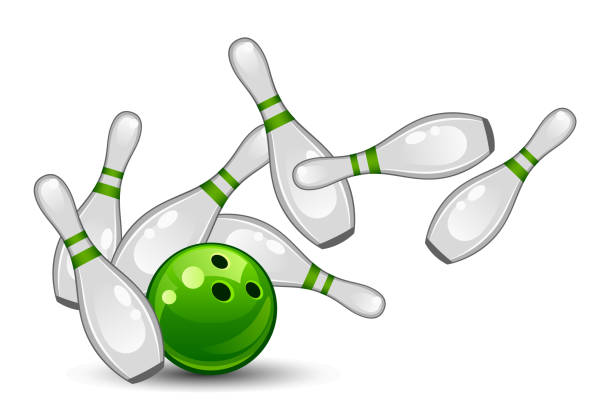 Bowling Bowling on a white background bowling ball stock illustrations