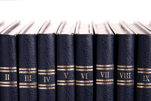 Blue books II - IX lined up in order