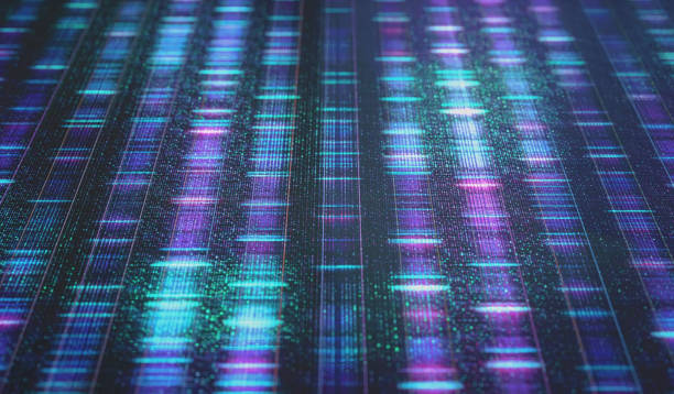 dna 시퀀싱 생거 디지털 배경 바이너 코드 - nucleotides 뉴스 사진 이미지