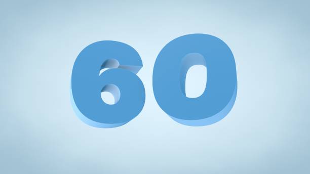 istock Number 60, Number Sixty - 3D Illustration Stock Image 1184458005